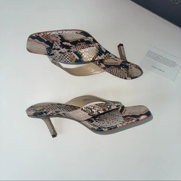 Vince Camuto Snake Skin Pattern Saresta Thong Sandal New In Box - Picture 9 of 14